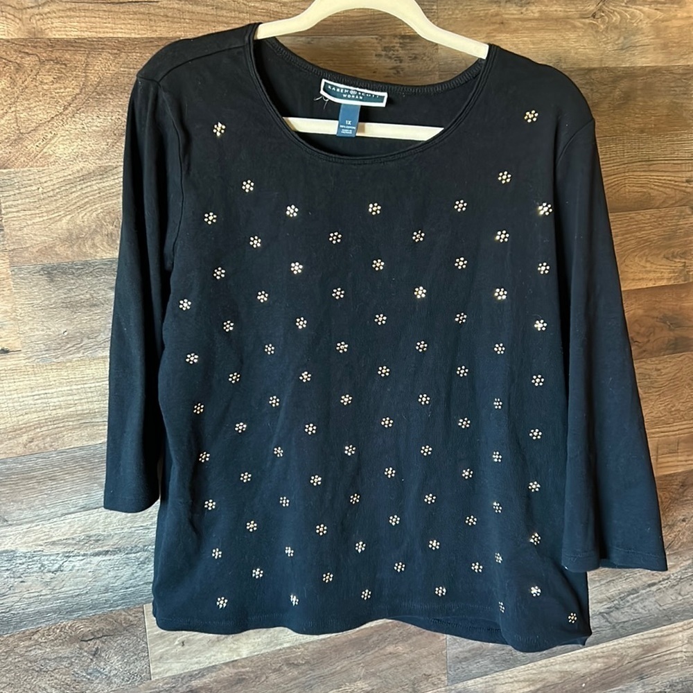 Karen Scott 1X Woman’s 3/4 Sleeve Top